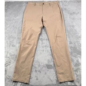 Ministry of Supply Aviator Pants Men's 36 Tan Beige Slim Chino 100% Polyester